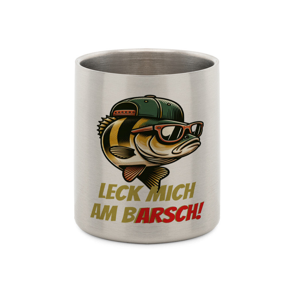 Leck Mich Am Barsch Edelstahl-Tasse mit Karabiner - HookStyle