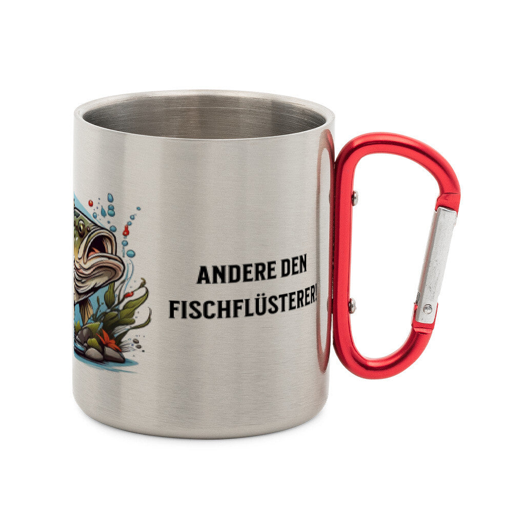 Fischflüsterer Edelstahl-Tasse mit Karabiner - HookStyle
