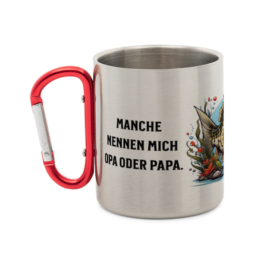 Fischflüsterer Edelstahl-Tasse mit Karabiner - HookStyle
