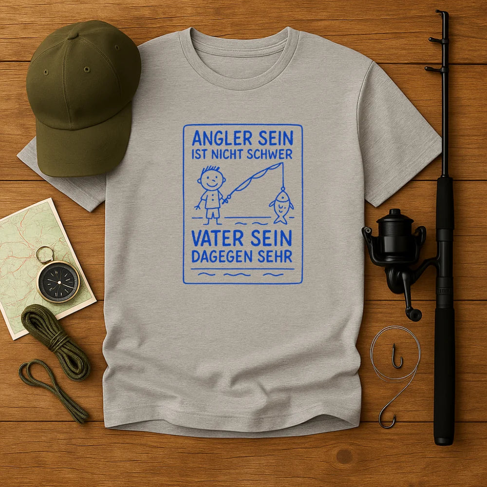 Angler sein ist nicht schwer Angler-Vatertags-T-Shirt